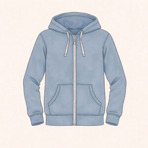 Dusty Blue Full Zip Hoodie